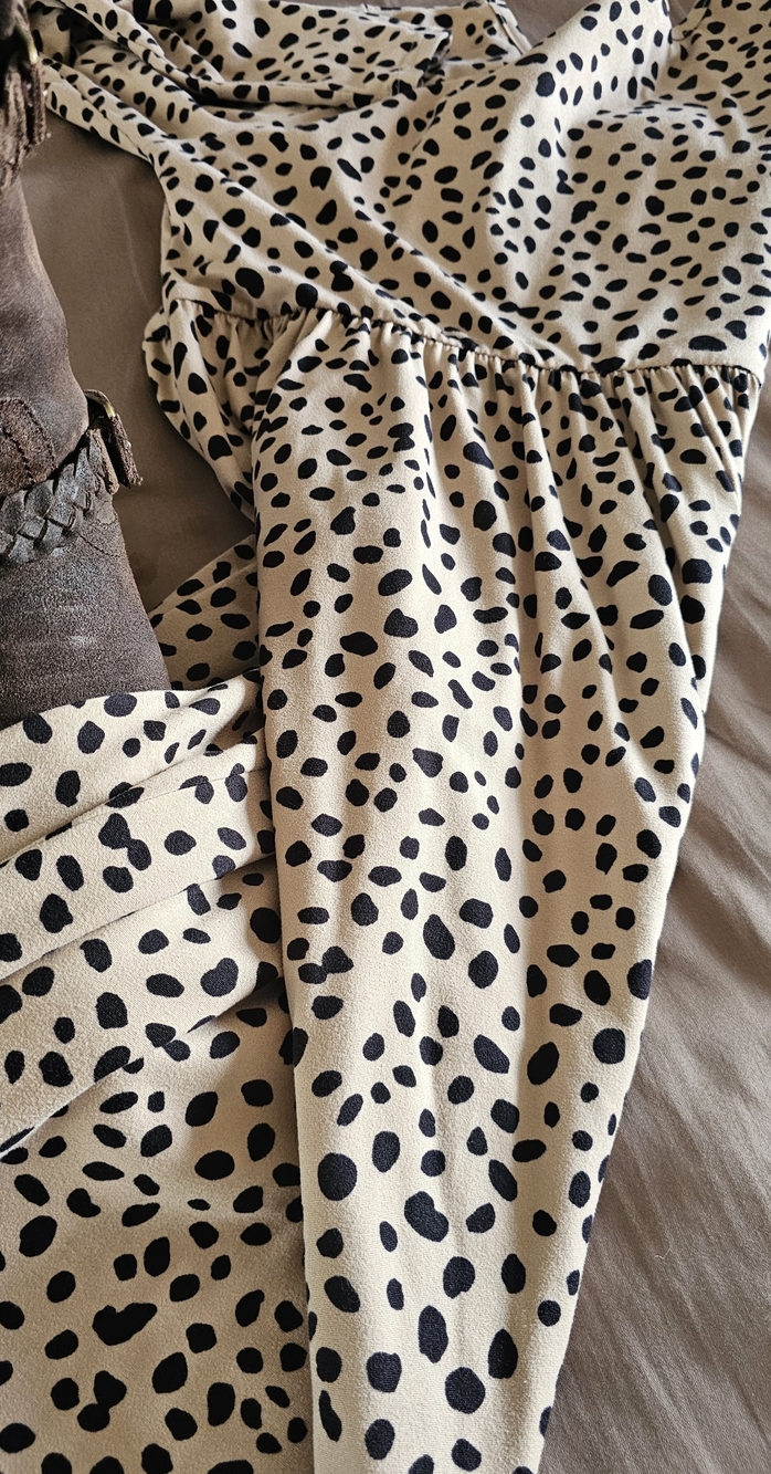 Cheetah Print Long Midi Dress - Made in USA - Small Soft Reb. In J 220 - Picture 7 of 7